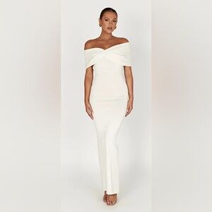 Meshki NEW Terese Off Shoulder Maxi Dress in Cream